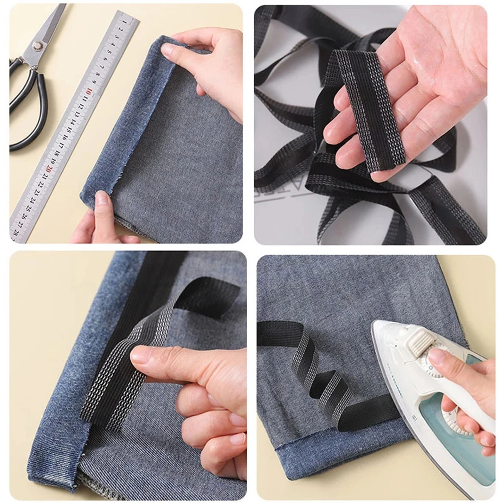 

5M Balck Self-Adhesive Pants Paste Iron On Pants Edge Shorten Repair Pants Home Garden Tools Workshop Equipment