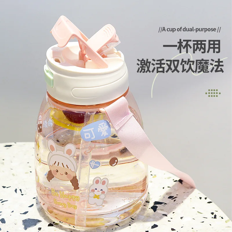 Портативная детская мультяшная бутылка для воды спортивная чашка большой