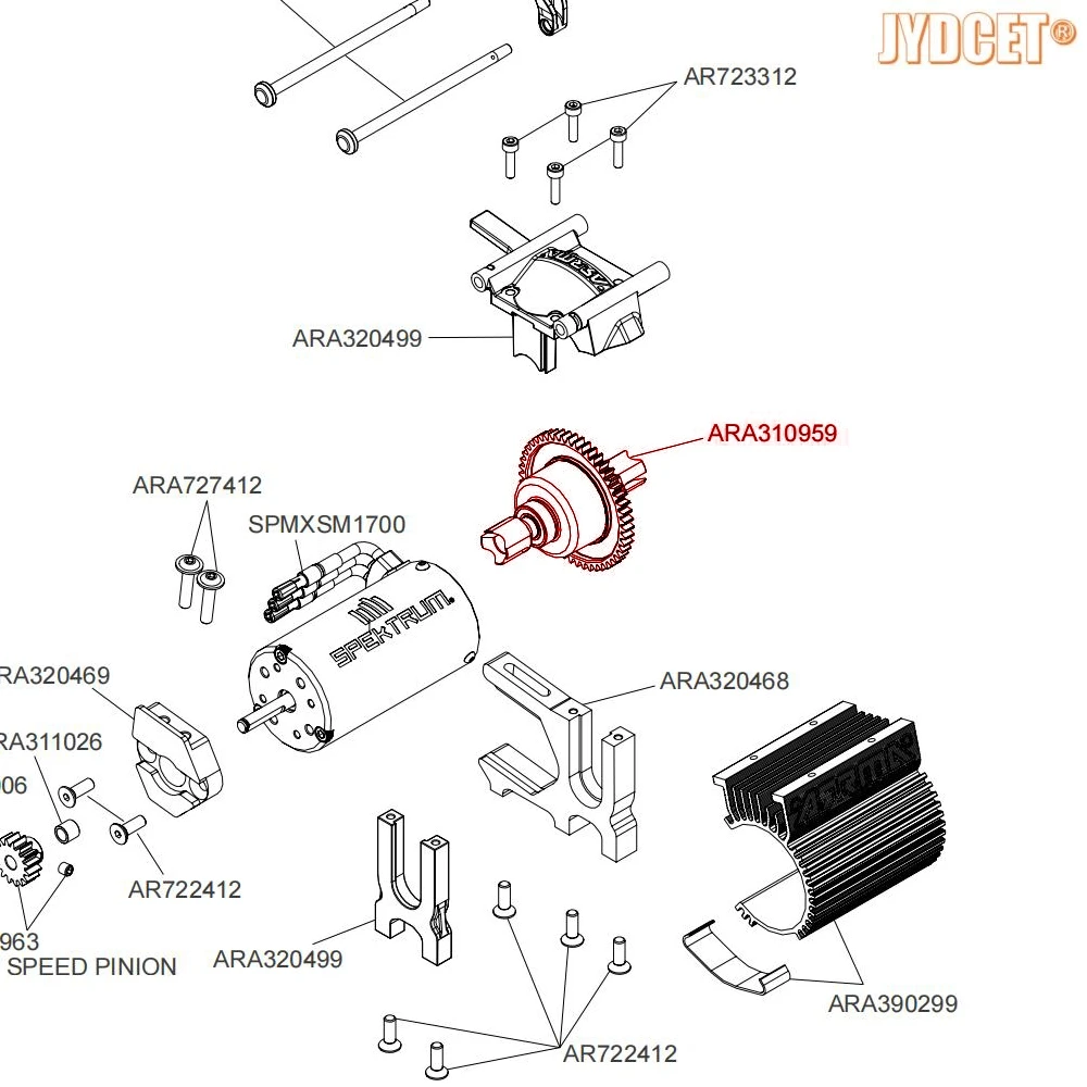 # ARA 310959 Набор металлических центральных дифференциалов 50T для RC Arrma 1/7 Mojave 6S 1/8 Karton
