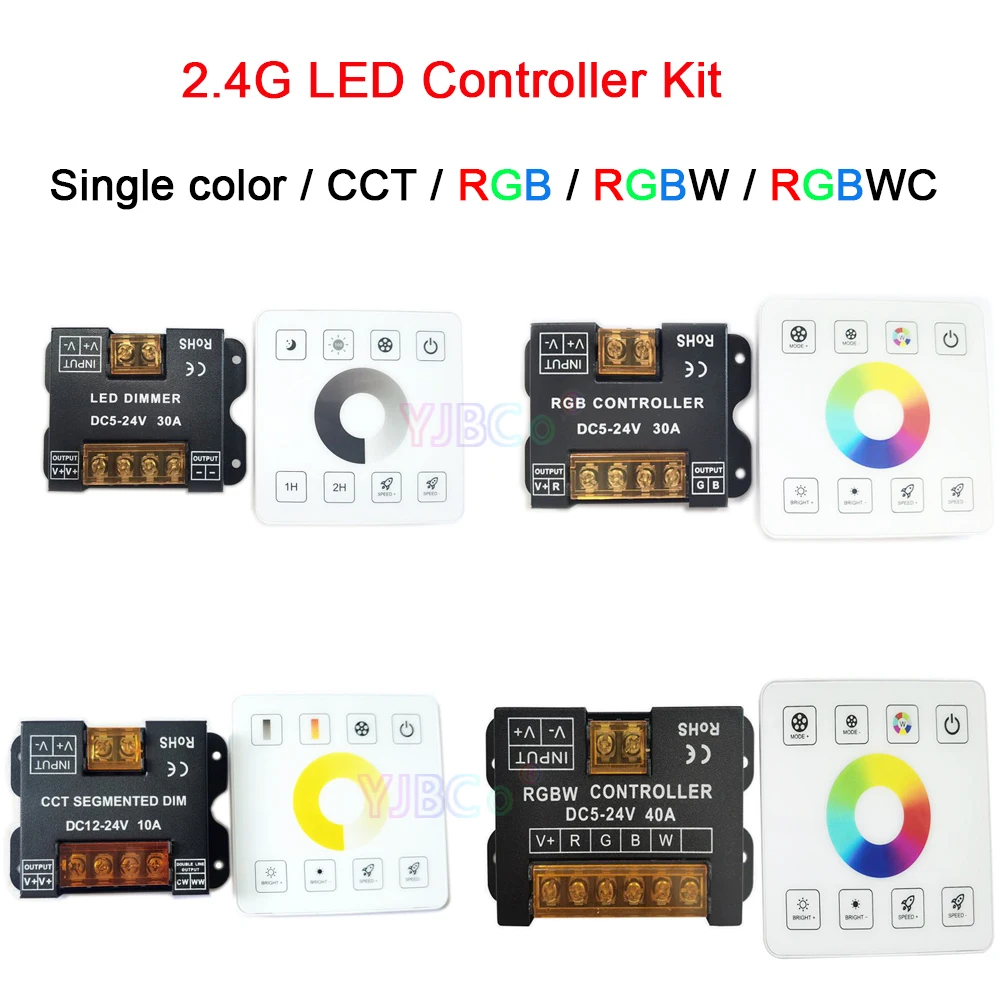 86 sty 2.4G RF Single color/CCT/RGB/RGBW/RGBWC LED Strip Light Controller wireless remote Touch Panel Switch Dimmer 5V 12V 24V