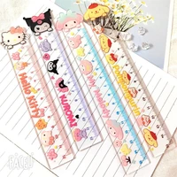 sanrio kawaii hello kitty kuromi my melody cinnamoroll acrylic double sided transparent cartoon cute learning stationery ruler