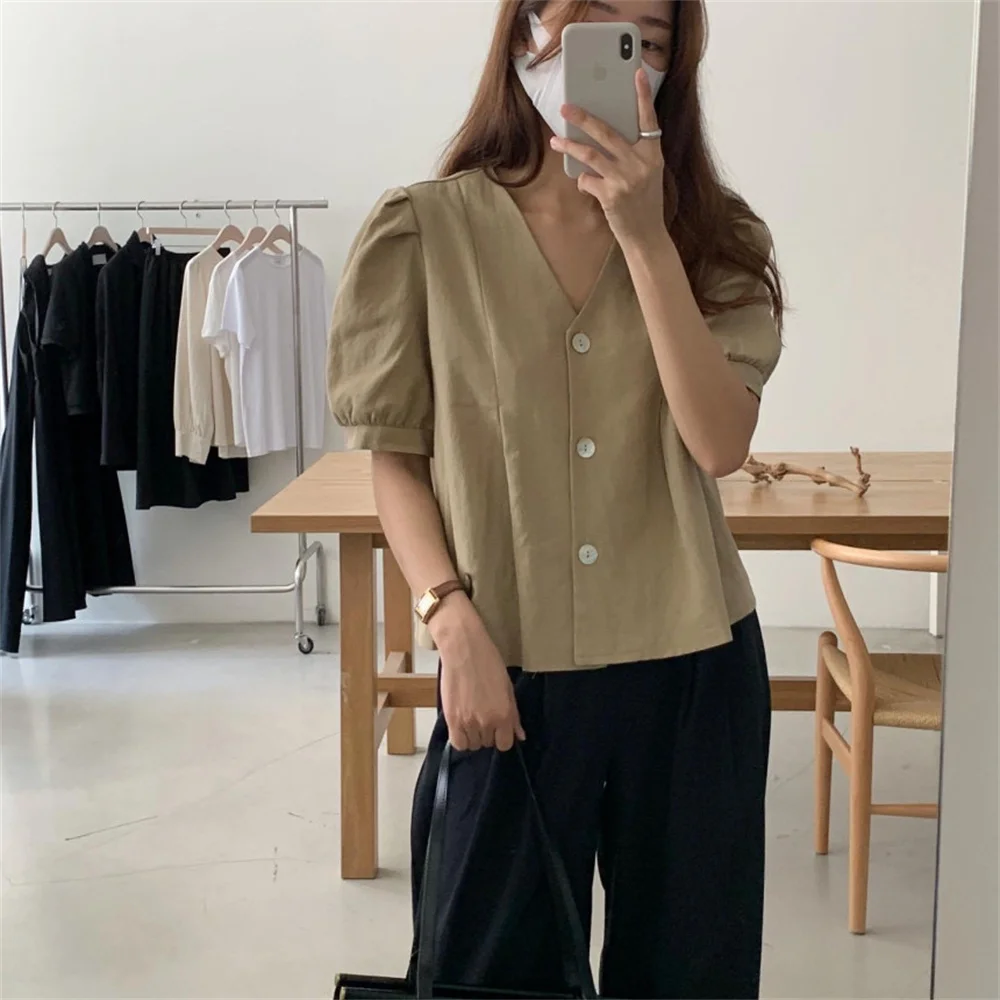 Блузка Alien Kitty женская летняя однотонная универсальная | Женская одежда