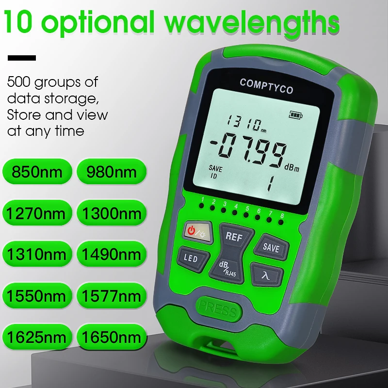 3 in 1 FTTH Fiber Optic Power Meter AUA-MC7/MC5 LED Light SC/FC/ST Universal Connector -70~+10dBm Fiber Optical Tester