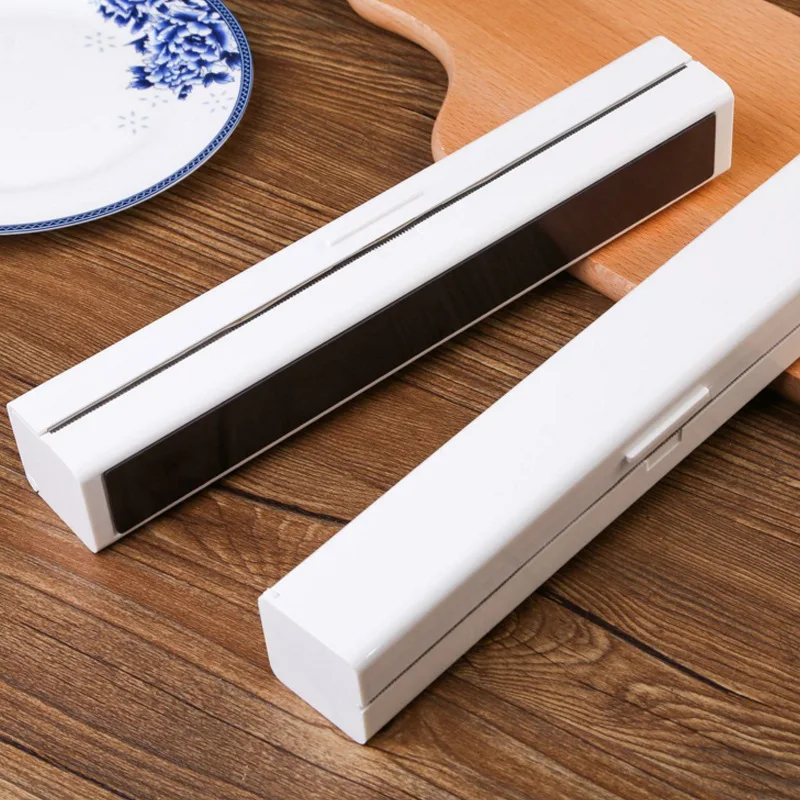 

Cling Film Storage Cutting Box Bottom Magnet Can Adsorption Type Cling Film Cutting Device Simple Creativity Kitchen Gadget