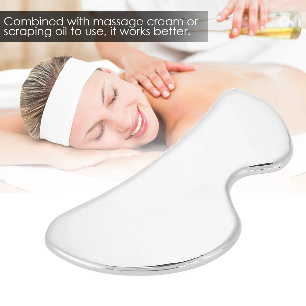 

Stainless Steel Scraping Board Facial Scraping Massager Gua Sha Plate Slimming Relaxing Muscle Facial Body Scrapper Massage Tool