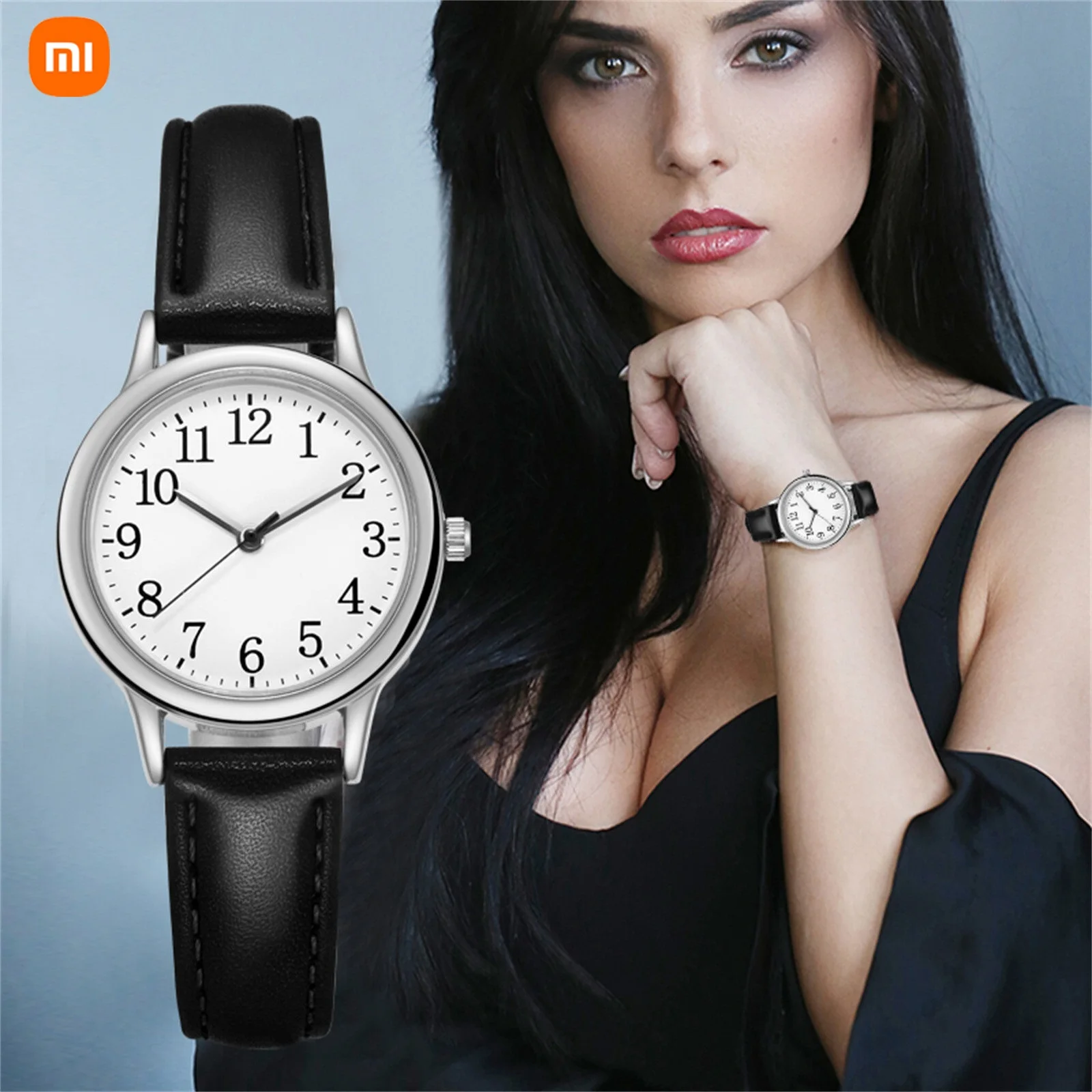 

Xiaomi Watch For Women Easy To Read Arabic Numerals Simple-dial Quartz Wristwatches Ladies Leather Strap Digital Watches Reloj