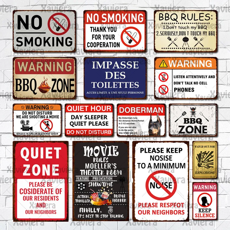 

Warning Beware Metal Tin Sign Vintage Metal Plaque Retro Poster Farmhouse Outdoor Decor Plaque Club Man Cave Home Wall Painting