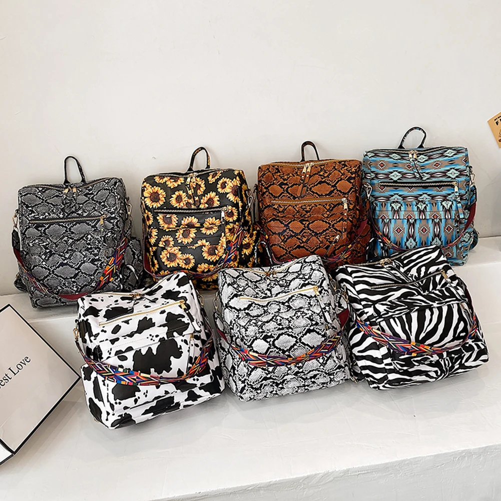 

Vintage Cute Student Schoolbag Large Capacity PU Backpack Girl Travel Handle Bags Female Laptop for Travel Bag