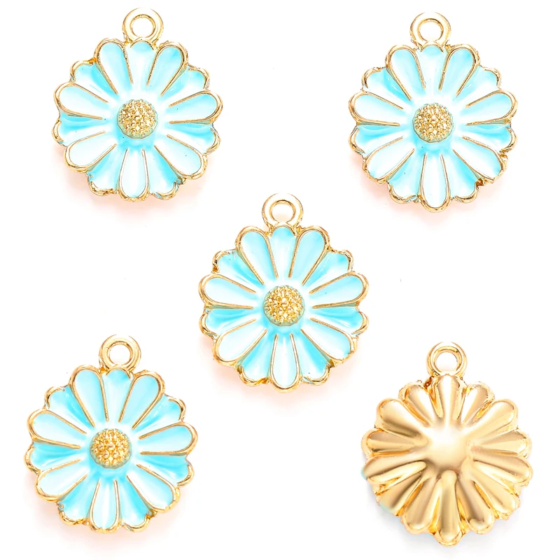 10 шт. 7 цветов эмалевые маргаритки с цветными блоками Очаровательные Подвески