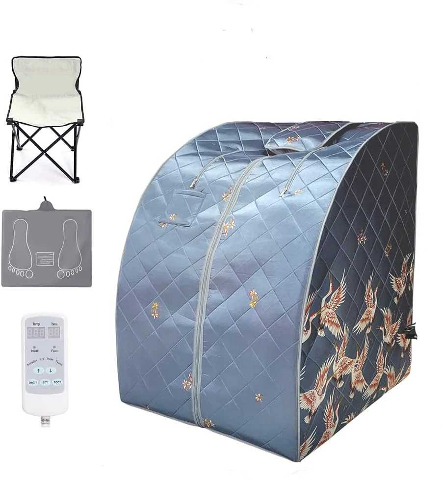 

Инфракрасная сауна для всего тела, один человек, портативный спа-набор с временем и временем, пульт дистанционного управления, подогрев ног