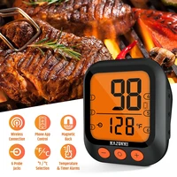 tuya smart meat thermometer for grilling smoker bbq kitchen thermometer with 4 probes timer alarm wifi smartlife app control