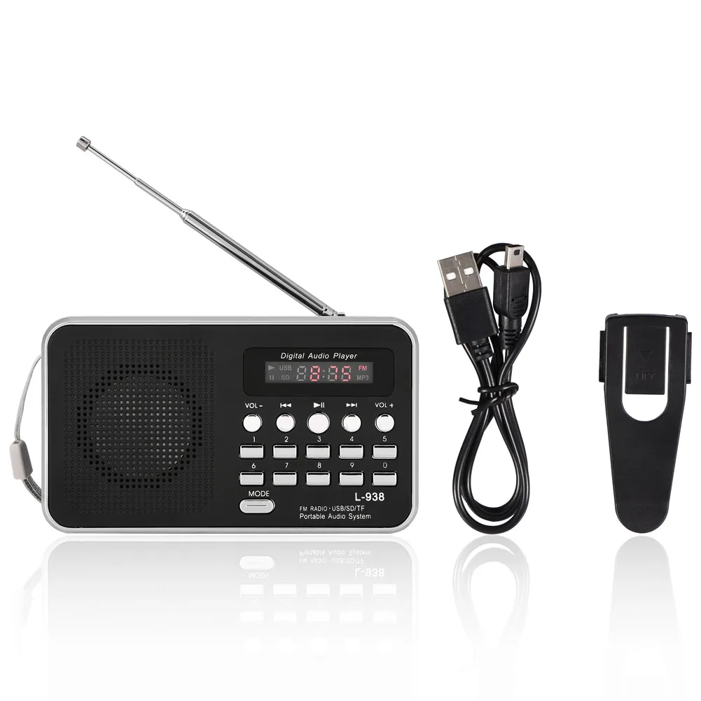 

Portable Digital Audio Player HiFi Music Speaker Support FM Radio TF SD Card USB AUX w/ Display