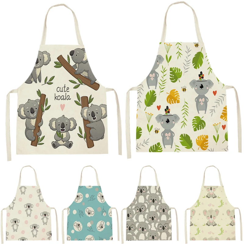 

WQL1084 Kitchen Apron for Women Sleeveless Cotton Linen Kids Family Matching Aprons Cooking Cleaning Pinafore Baking Waist Bib