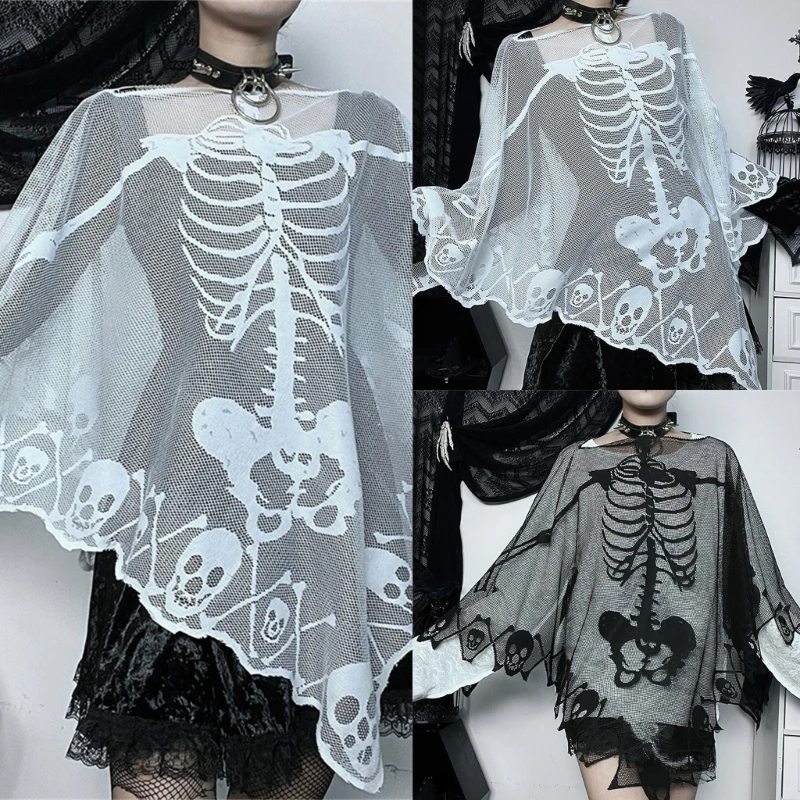 

Halloween Party Decorative Lace Cape Costume Cloak Women Cosplay Accessories