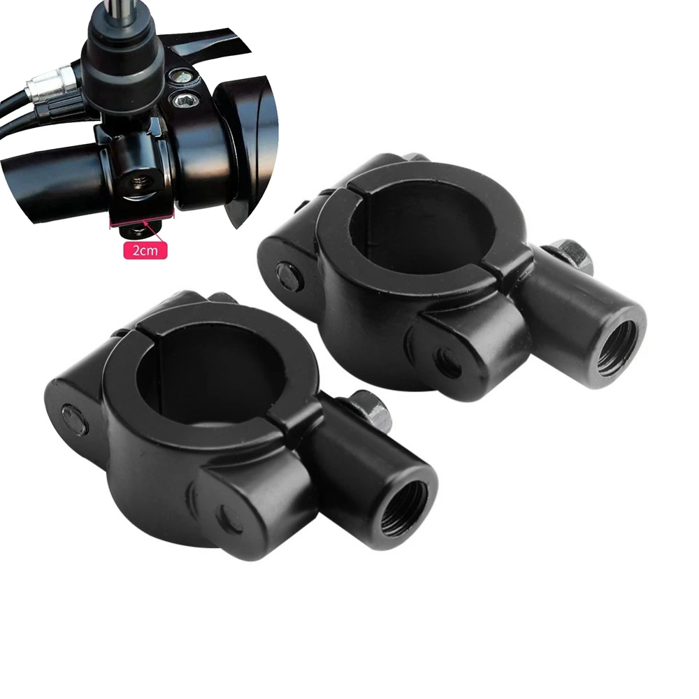 

10mm 8mm Handlebar Mirror Adapter Mount Holders Bracket Clamp Universal Motorcycle Handle Bar Bike Black