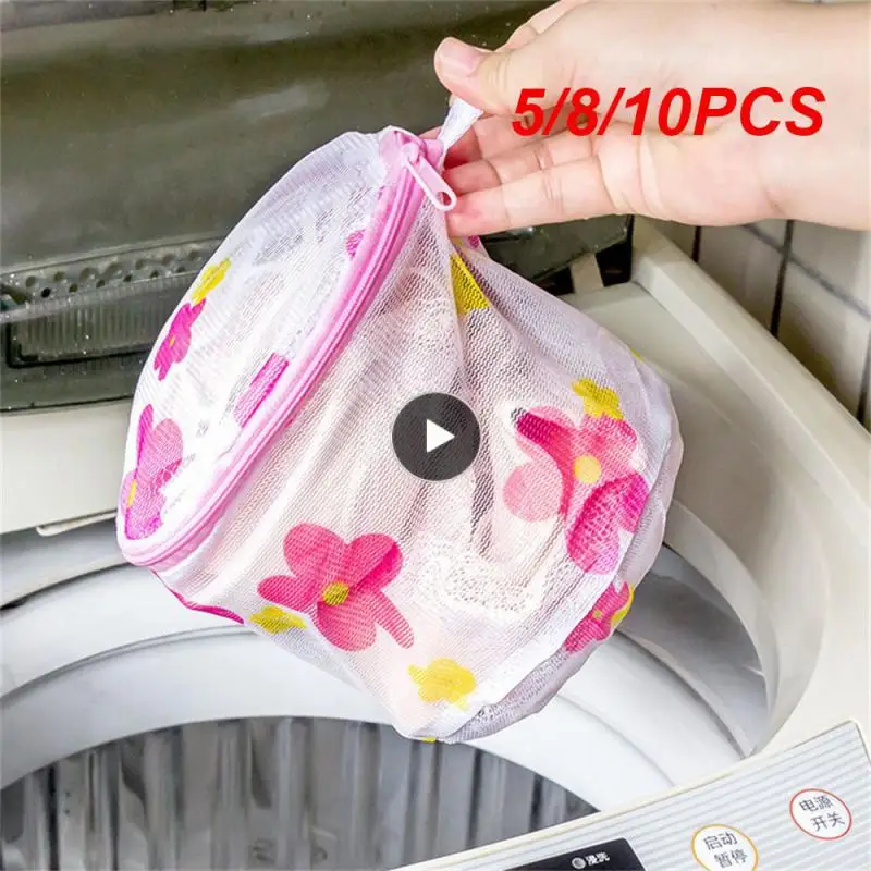 

5/8/10PCS Mesh Fabric Can Accommodate 1-2 Bras Underwear Laundry Washing Bags Thick Sock Washing Organizer Encrypted