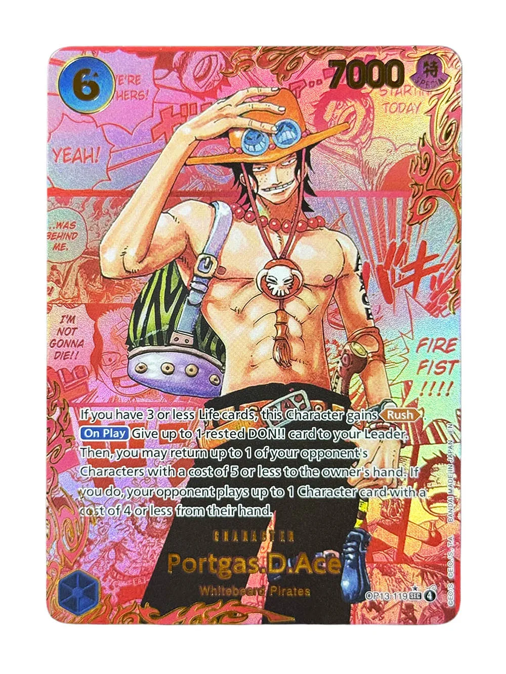 Фото Коллекционная карта One Piece Proxy 2025: Золотые и серебряные фольгированные карты с Монки Луффи, Портгасом, Эйсом. Аниме TCG, одиночные карты, игрушки, подарок. №3