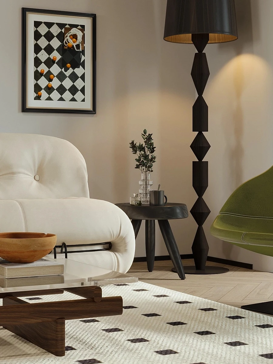 Табурет из цельной древесины домашний креативный круглый табурет ясеня для