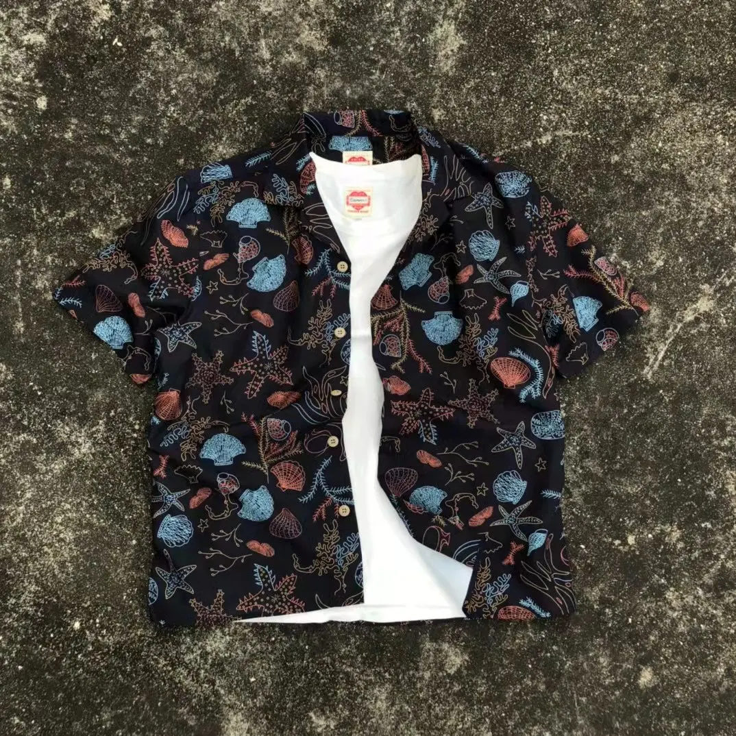 American style Hawaiian Cuba collar floral short sleeve shirt summer ins tide brand loose casual shirt for men and women