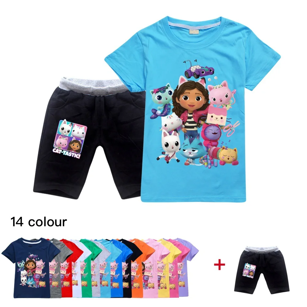 

Комплект одежды для мальчиков и девочек Gabby, летняя детская футболка и штаны, повседневные спортивные костюмы, 2 предмета, костюм для кукольного дома