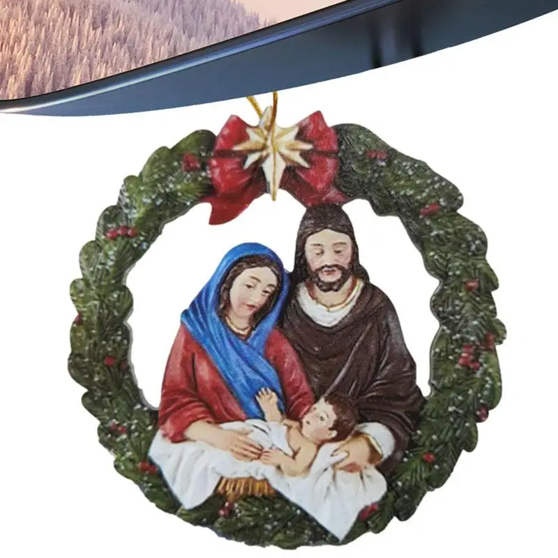 

Nativity Car Pendant Portable Nativity Scene Ornaments Christmas Hanging Ornament Religious Present For Family And Friends