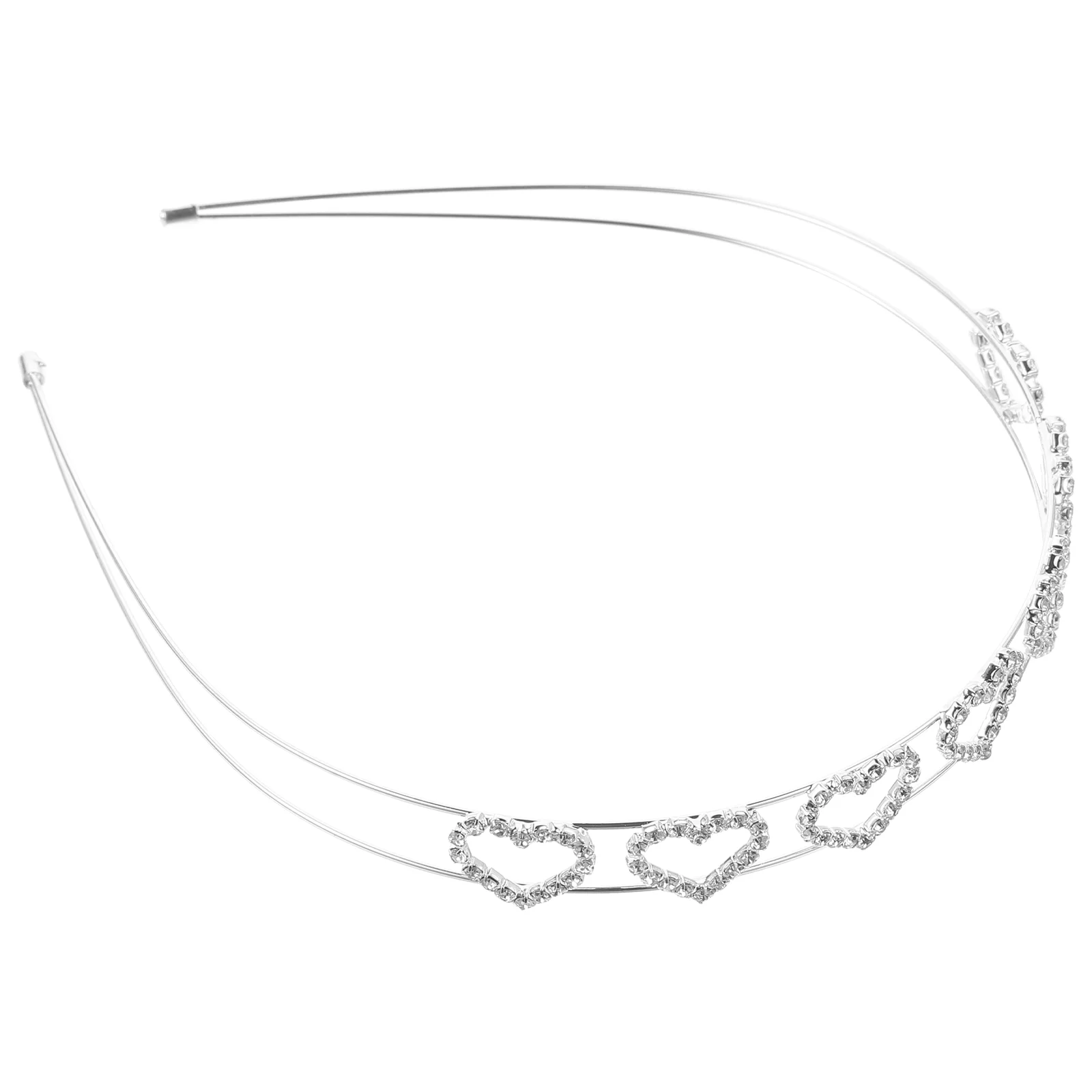 

Heart Headband Women Birthday Party Headband Rhinestone Headpiece Layered Headband