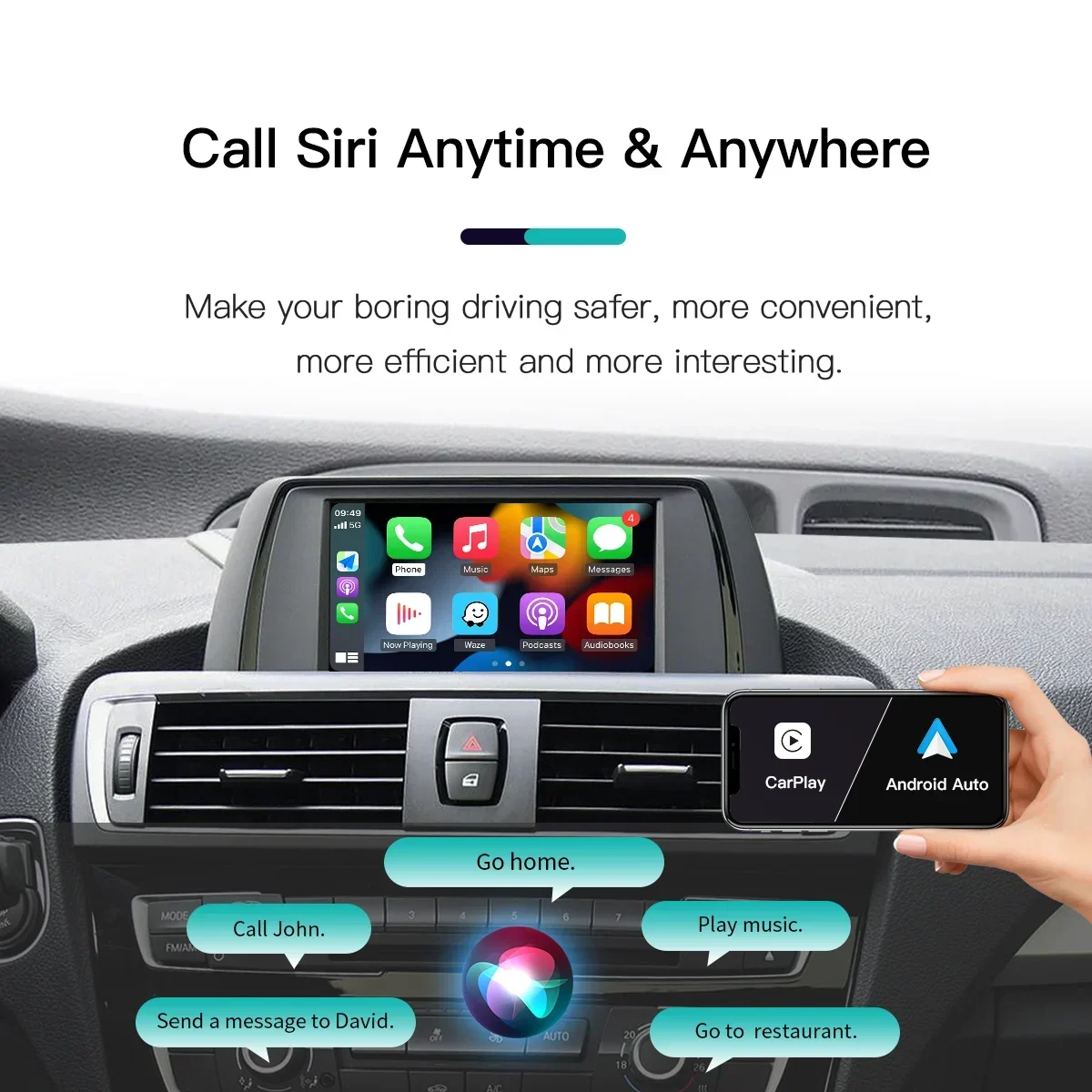 Беспроводной CarPlay для BMW NBTCICEVOCCC 1 2 3 4 5 7 серии E70 F10 X1 X3 F25 F26 F48 MINI X4 X5 X6 F56 F15 Android Auto декодер (art.: 3920cc63ceead) - 3920cc63ceead