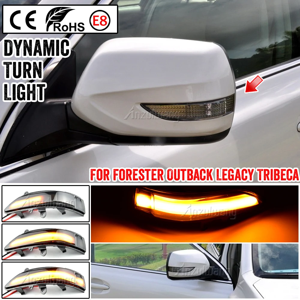 

For Subaru Forester Tribeca Outback Legacy LED Dynamic Turn Signal Side Mirror Blinker Indicator Light Lamp