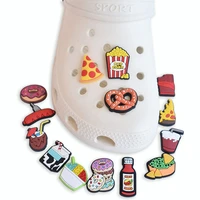 1pcs food drink pizza croc charms pvc shoe charms accessories diy shoe decoration for croc jibz kids favor x mas gift