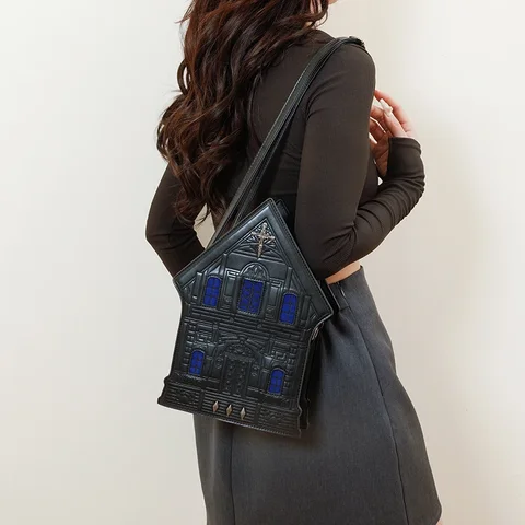 Средневековая сумка на плечо с замком, модная персонализированная женская трехмерная сумка в форме дома в стиле ретро в стиле ретро