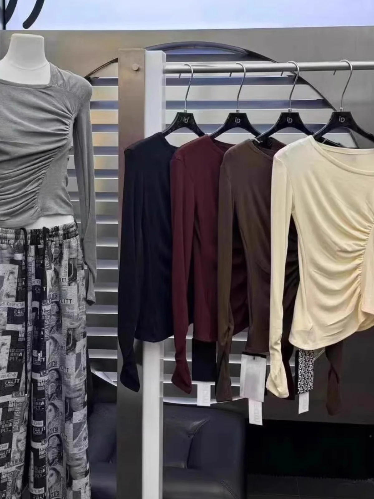 Ранняя осень новый дизайн рубашка с длинными рукавами женская нерегулярными