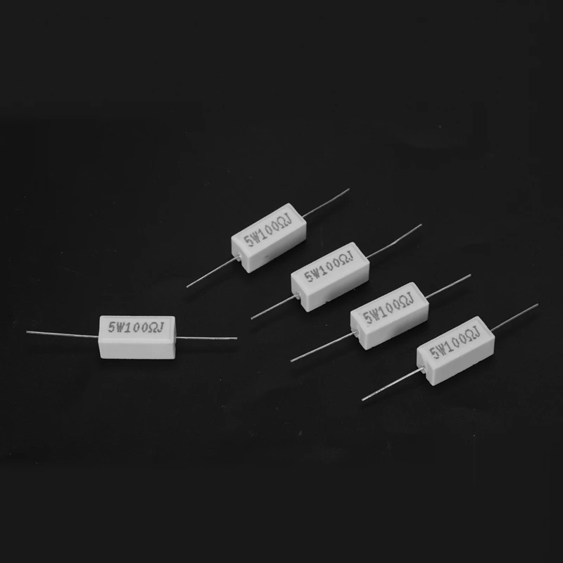 20X проволочные керамические цементные резисторы 100 Ом 5 Вт ватт 5%