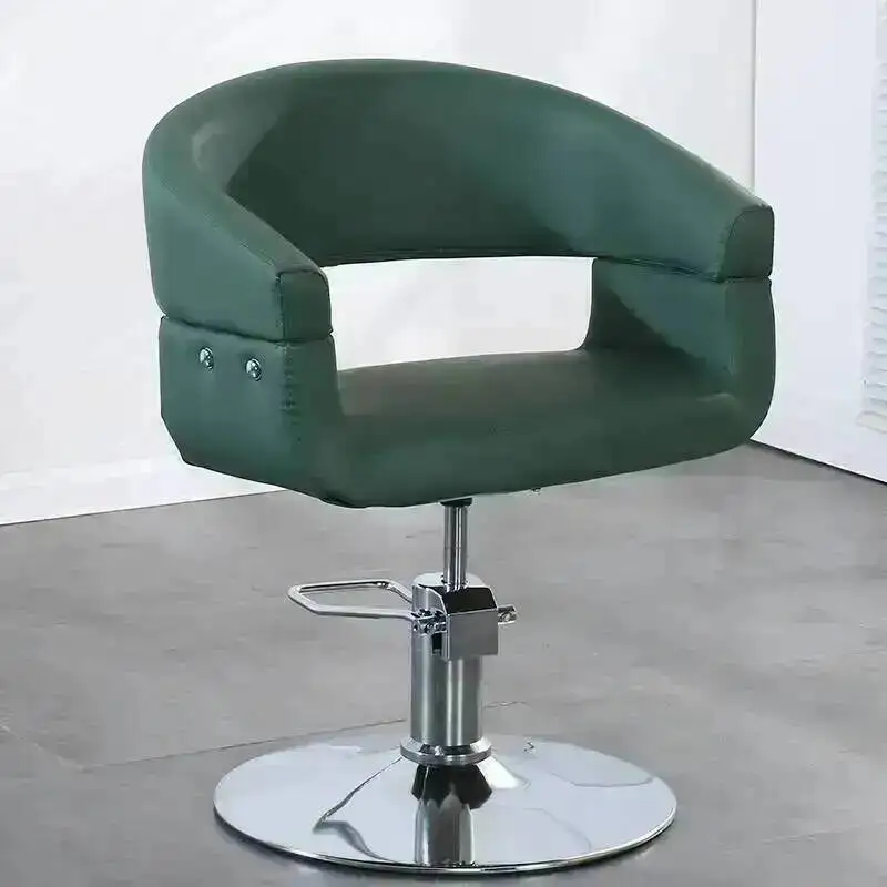 Фото Винтажное регулируемое розовое кресло для салона красоты, парикмахерское кресло-реклайнер, гидравлическое кресло для барбершопа, парикмахерские принадлежности №5