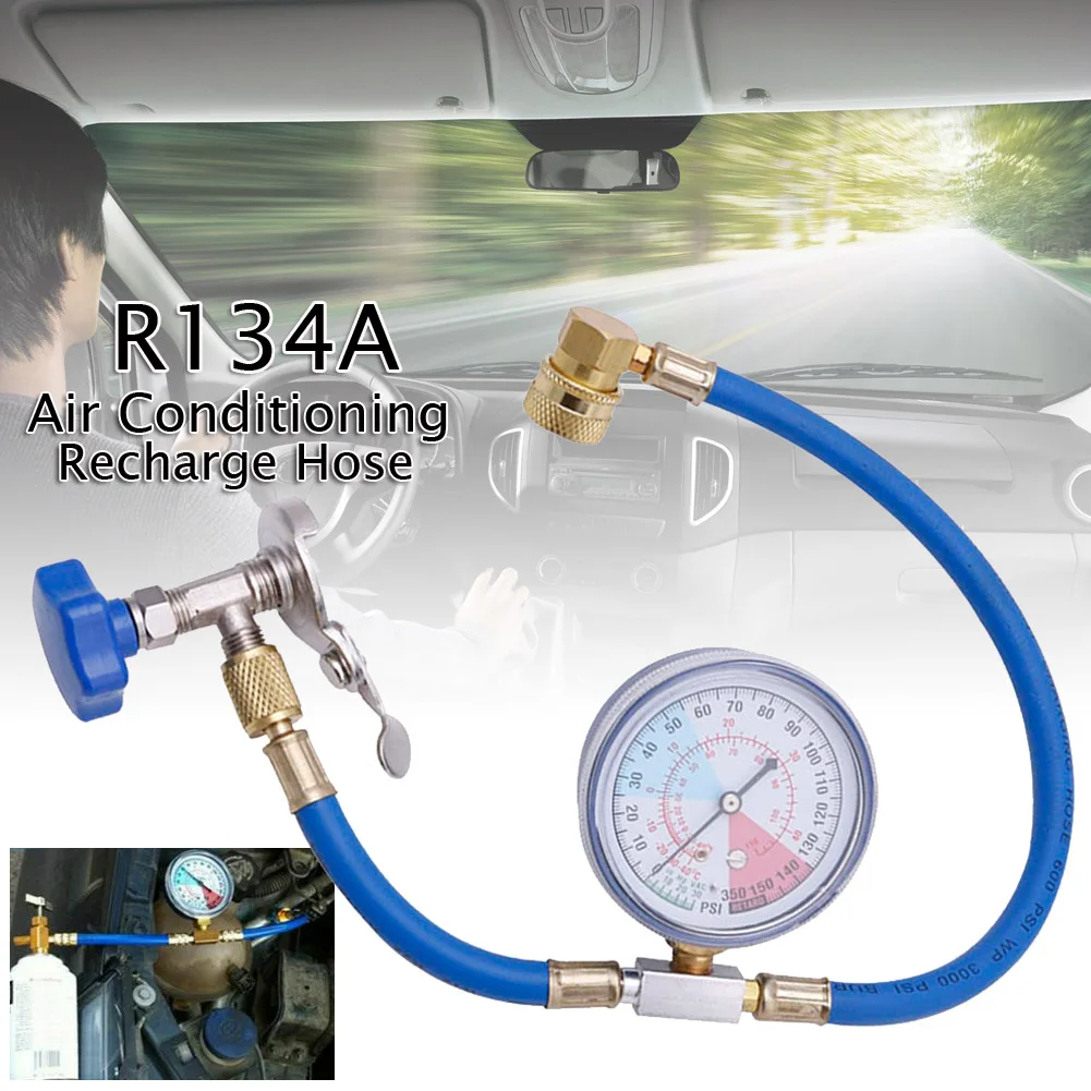 

New R134A Air Conditioning Recharge Measuring Hose Gauge Valve Refrigerant Pipe Auto Car Air-conditioning Accessories