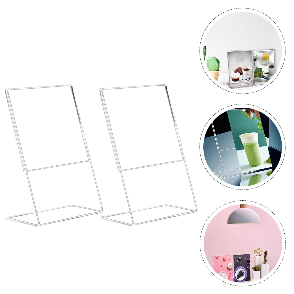 

3 Pcs Plastic Stand Display Menu Holder Ad Frame Wall-mounted Label Acrylic Sign Desktop Photo Rack Flyer