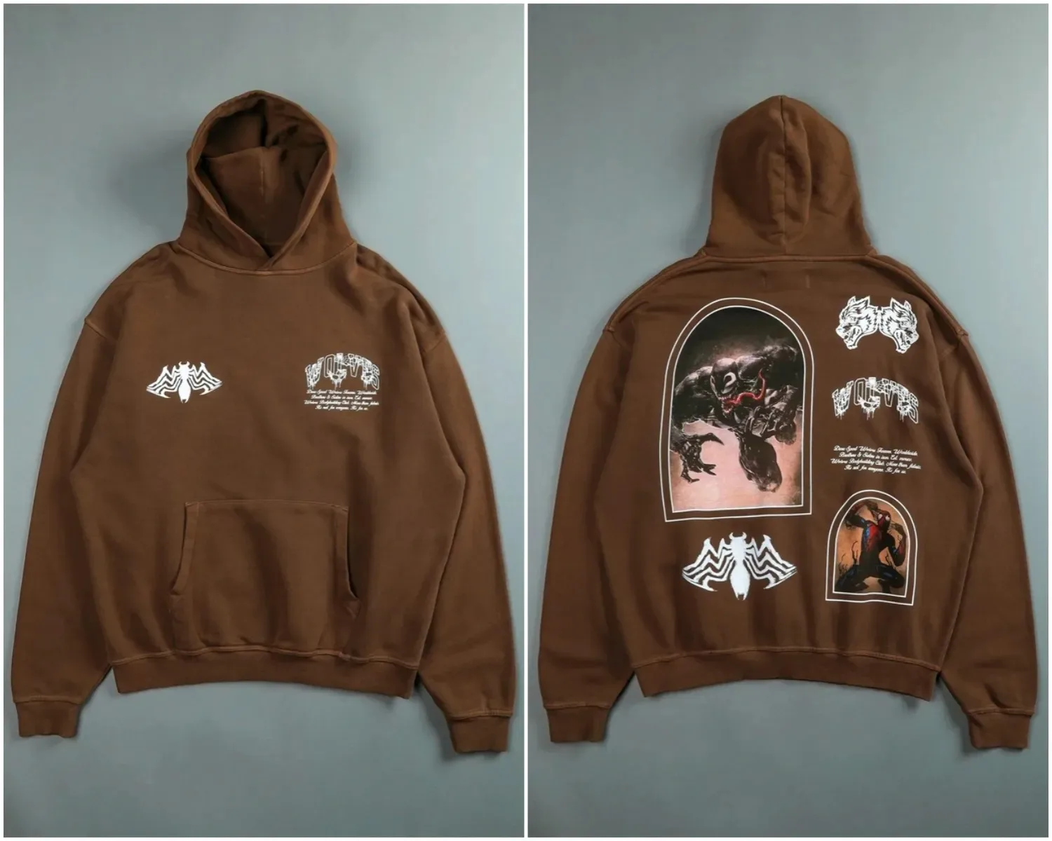 Мужской пуловер с капюшоном и принтом черепа 2024 г 350 хлопок