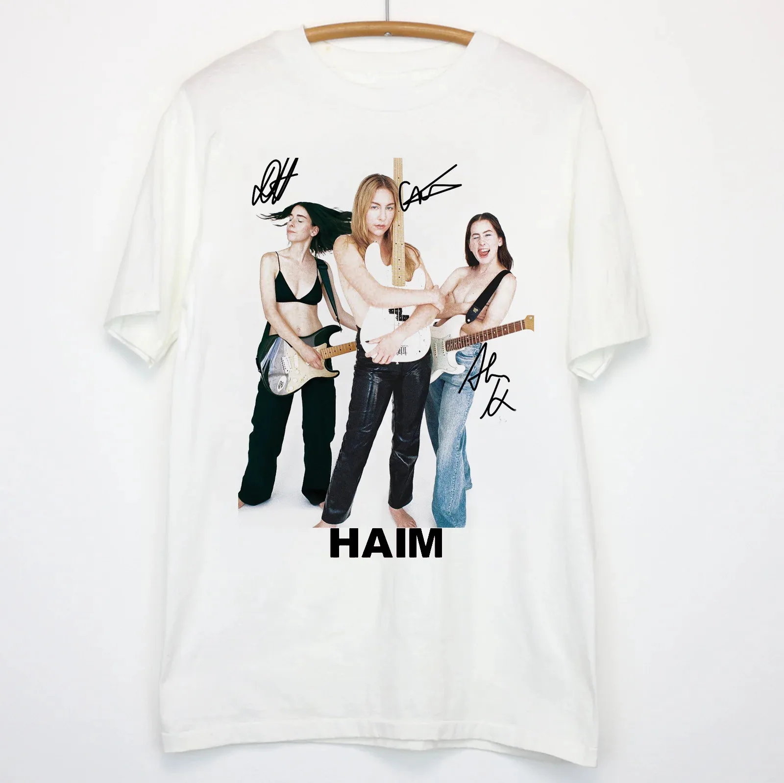 Редкий Haim Band хлопок для вентилятора S 2345Xl белая футболка S3895