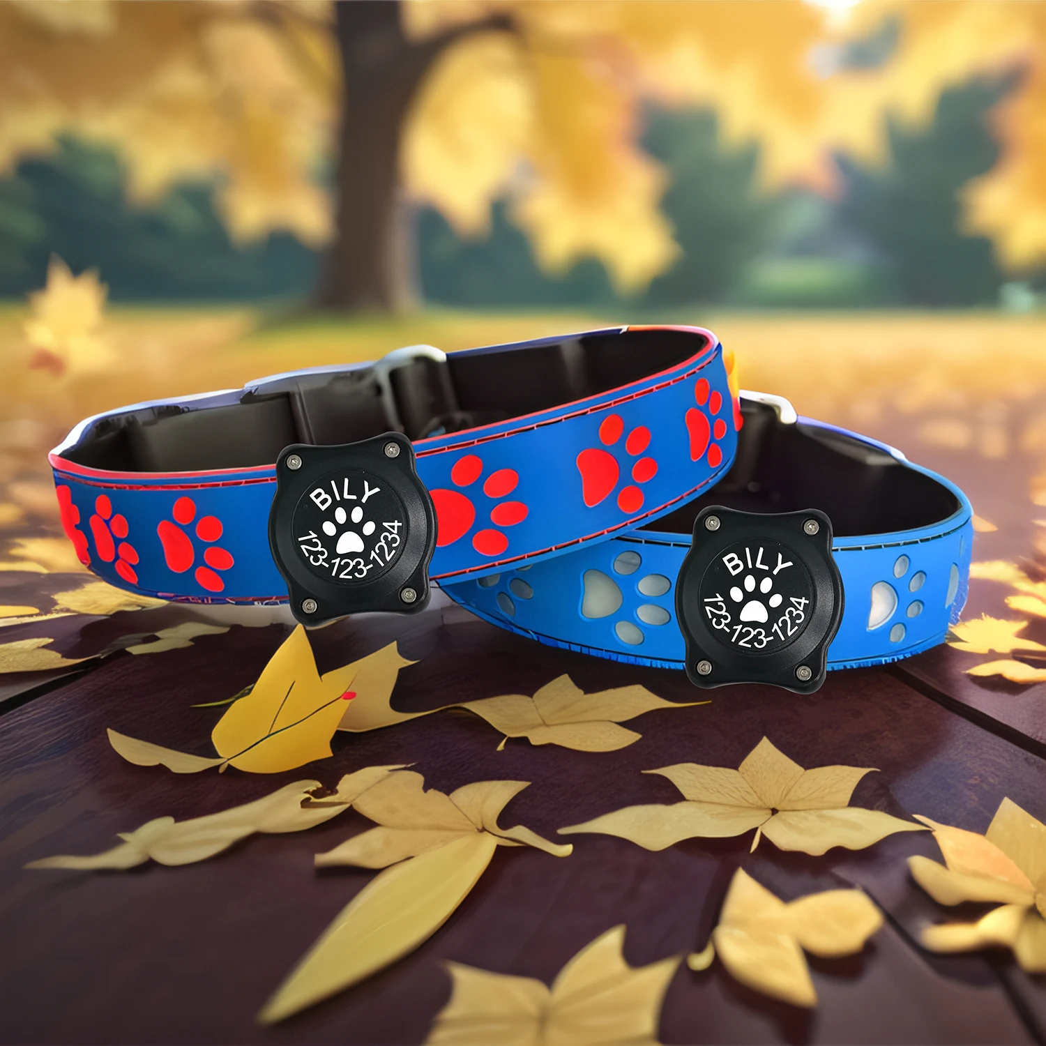 Мигающий USB-светодиодный ошейник для собак держатель Airtag водонепроницаемый IP68 15