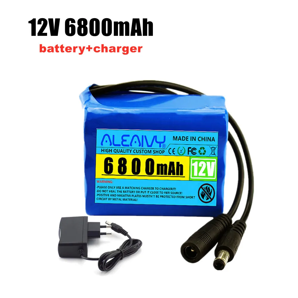 

12V 6800mah battery 3S2P 6.8Ah 18650 Li-ion rechargeable battery with BMS Li-ion battery pack protection board +12.6V charger