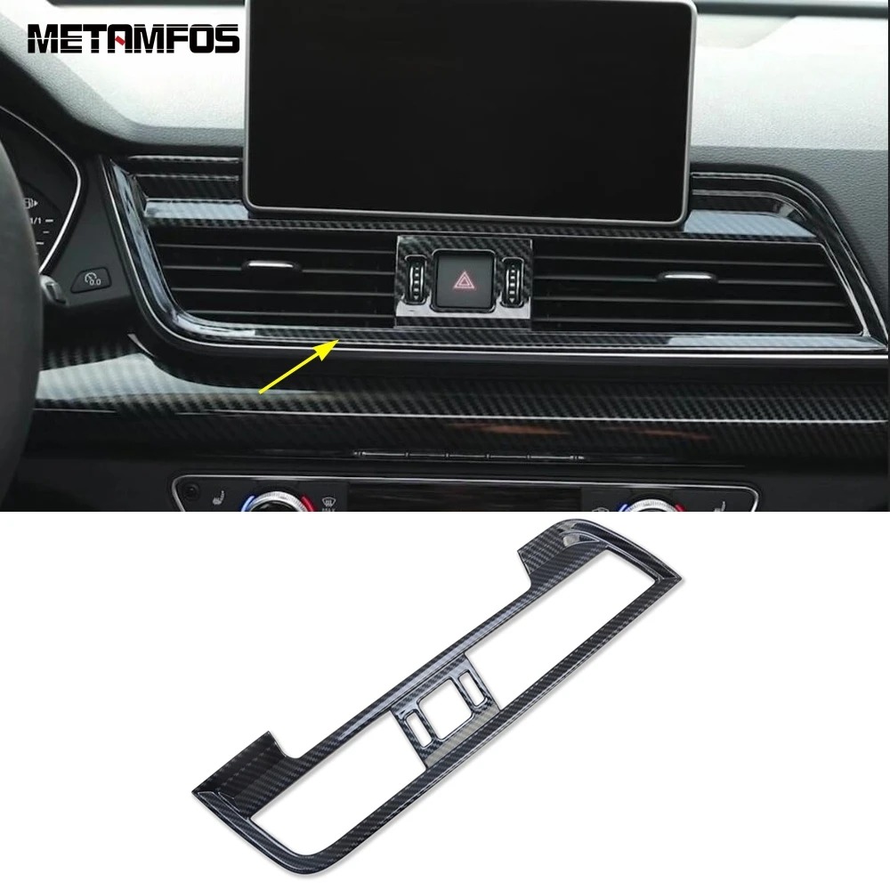 

Центральный утеплитель из углеродного волокна для Audi Q5 2018 2019 2020 Крышка вентиляционного отверстия кондиционера отделка стикер аксессуары автостайлинг