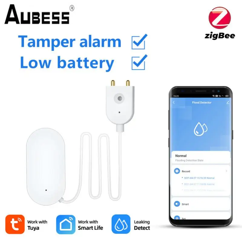 

Датчик утечки воды Aubess, детектор уровня утечки воды, с приложением Tuya Zigbee Hub