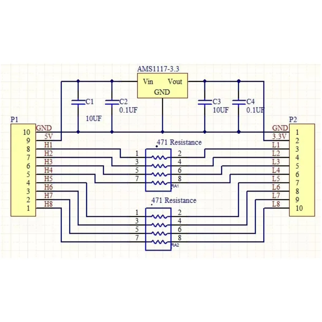 Модуль преобразователя логического уровня 8CH IIC I2C двунаправленный от 5 В до 3