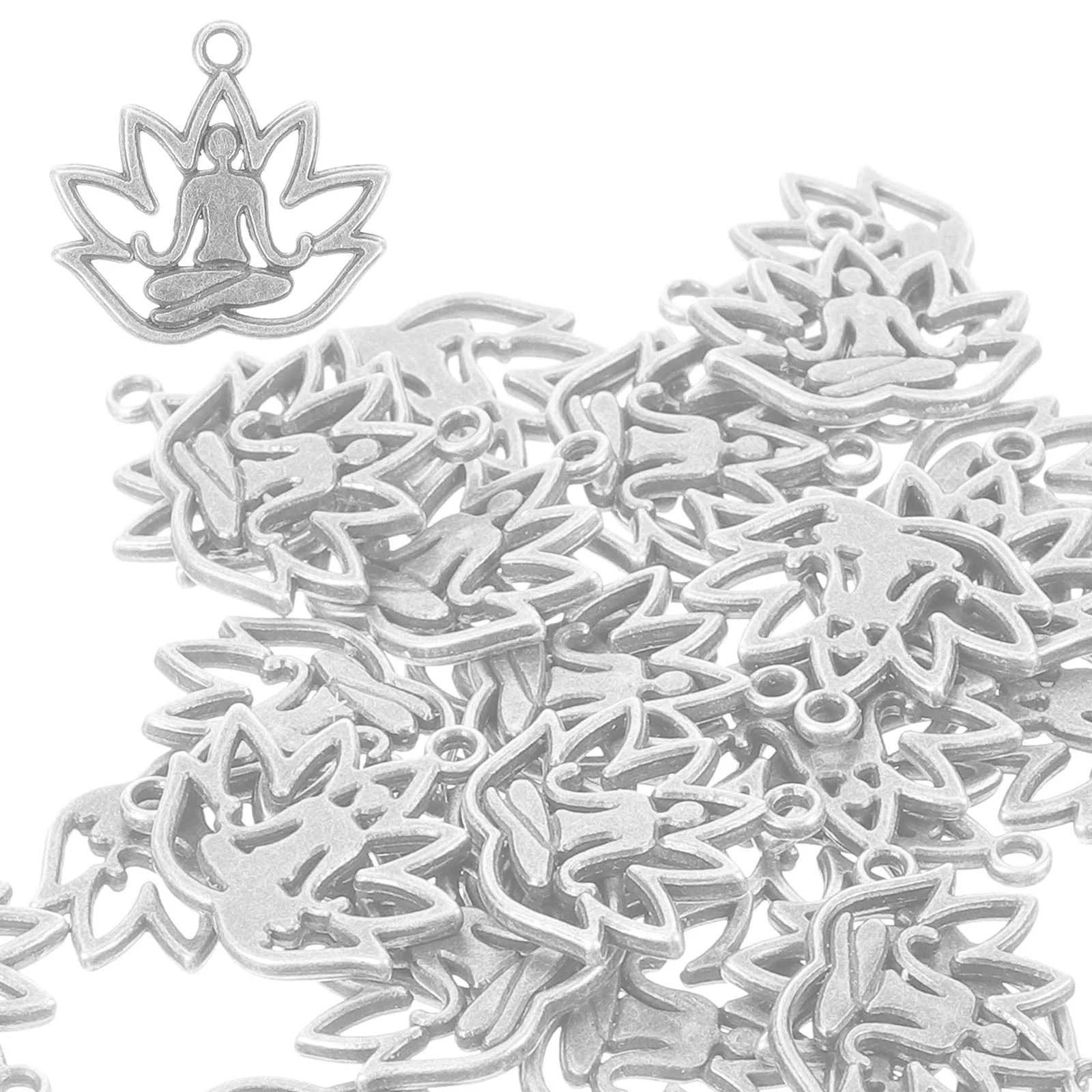 

100pcs Creative Lotus Pendant Hanging Alloy Lotus Charms Hanging Pendant