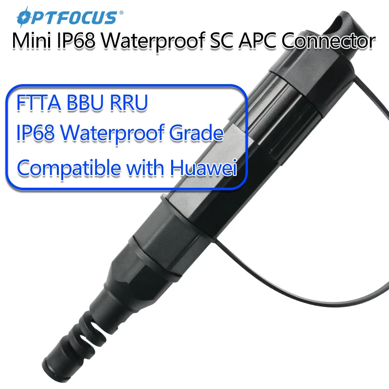 OPTFOCUS FTTH Waterproof  SC APC Fast Connector Mini IP68 FTTA BBU RRU FTTH with 53mm Fiber Optical SC UPC Conector
