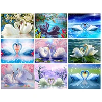 homhol 5d diy diamond painting swan diamond mosaic embroidery animals personalized gift pictures for the home gift