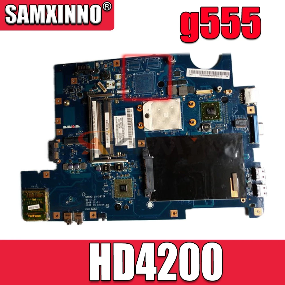 Материнская плата для ноутбука Lenovo ideapad g555, DDR2, бесплатный ЦП 11S69035134 HD4200, графическая материнская плата