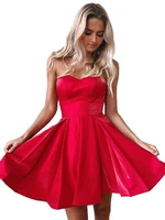 little red mini short party dresses 2023 new cheap sweetheart a line satin corset back short prom dress cocktail party dress
