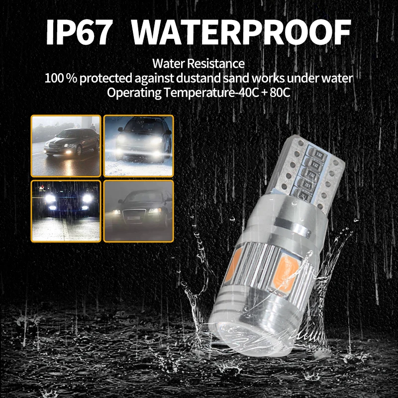 2 шт. автомобильные лампы T10 W5W для указателей поворота