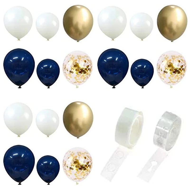

1Set Navy Blue Gold Birthday Balloons Memorial Day Wedding Boys Bachelorette Party Decoration Balloon Garland Arches