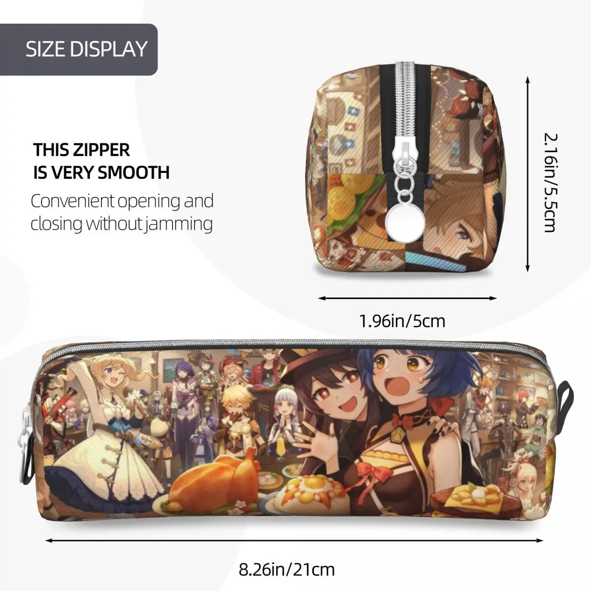 Милые ударопрочные аниме пеналы Genshin милые девушки Zhongli фотобокс для девочек